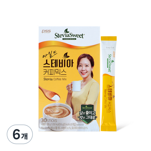 펄세스 마일드 스테비아 커피믹스, 9.5g, 30개입, 6개