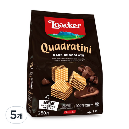 로아커 쿼드라티니 다크초콜릿 웨하스, 250g, 5개
