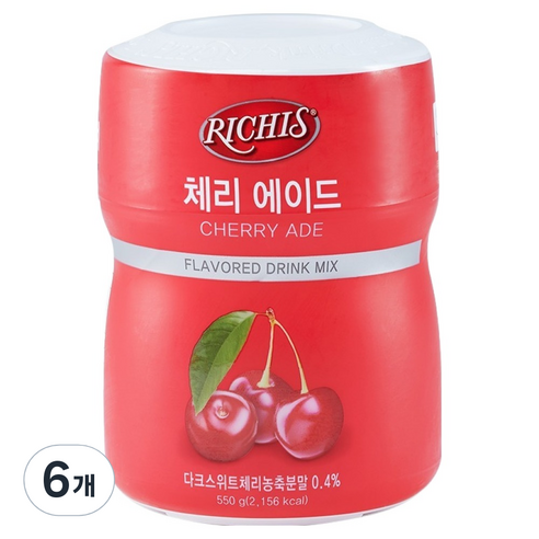 (주)동서 리치스 체리 에이드, 550g, 6개입, 1개