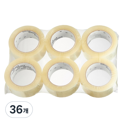 스카치 쓰리엠 309 아크릴 박스 테이프 48mm x 50m 투명, 36개