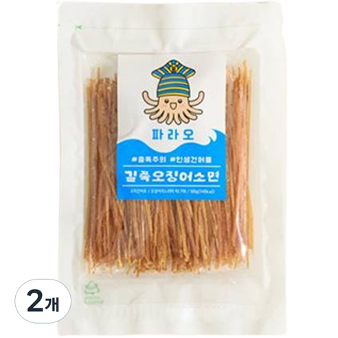 파라오 오징어 소면, 2개, 100g