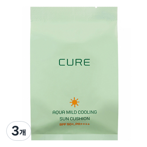 김정문알로에 라 센스 로에 큐어 아쿠아 마일드 쿨링 선쿠션 SPF50+ PA++++ 리필용, 25g, 3개