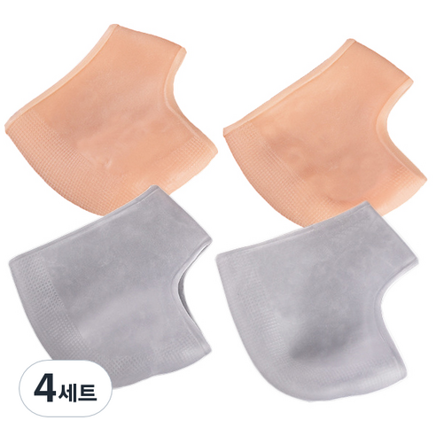 라이프플러스 실리콘 뒤꿈치 보호패드 C21A 혼합 구멍없는 두꺼운 패드 살색 2p + 흰색 2p, 4세트
