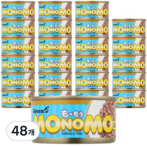 그린펫 모노모 고양이 캔, 참치 + 치어 혼합맛, 80g, 48개