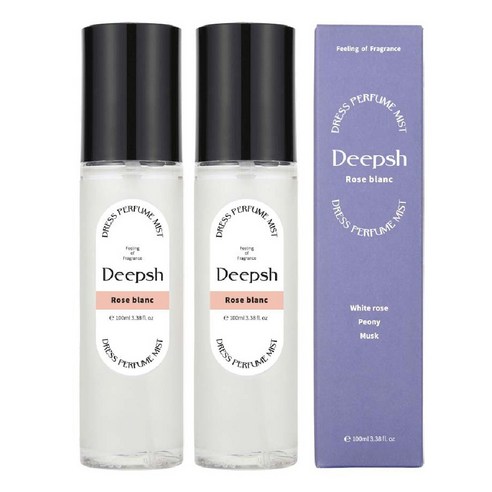 딥쉬 니치 퍼퓸 섬유향수 100ml, 로즈블랑, 2개
