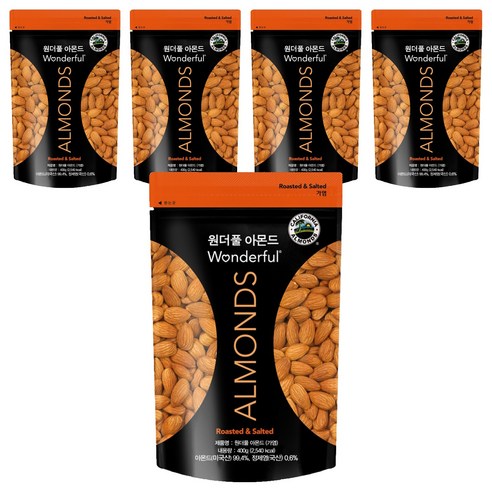 파라마운트팜스 원더풀 아몬드, 400g, 5개