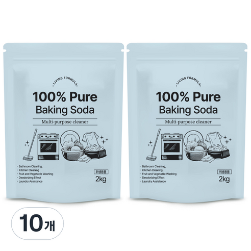 생활공식 100 Pure 베이킹소다, 2kg, 10개