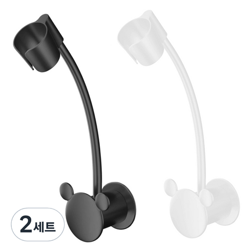 모나코올리브 360도 각도조절 베어 드라이기 거치대 2종 세트, 화이트, 블랙, 2세트