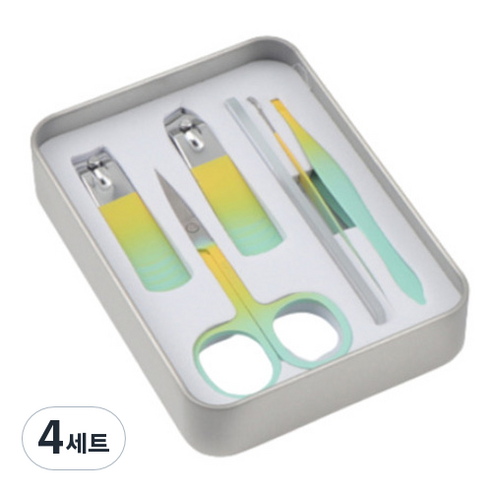 피피홈리빙 컴팩트한 손톱깍이 뷰티 도구 6종 세트, 4세트, 레인보우