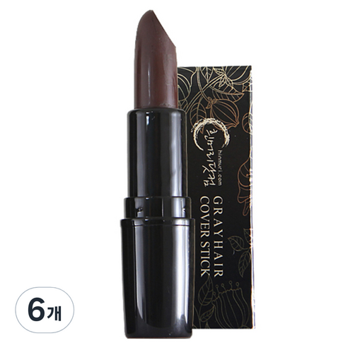 흰머리닷컴 새치커버스틱 3.5g, 갈색, 6개