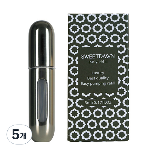 스윗던 이지리필 향수공병 5ml, 메탈 카키, 5개