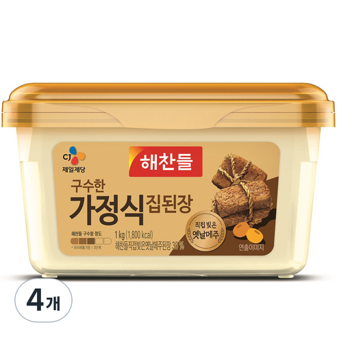 해찬들 구수한 가정식 집된장, 1kg, 4개