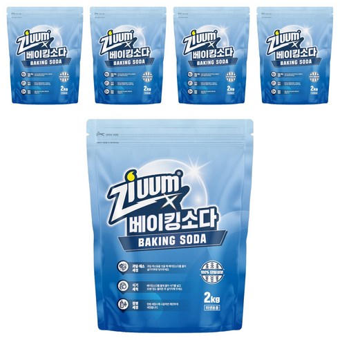 슈가버블 지움 분말 베이킹소다, 2kg, 5개