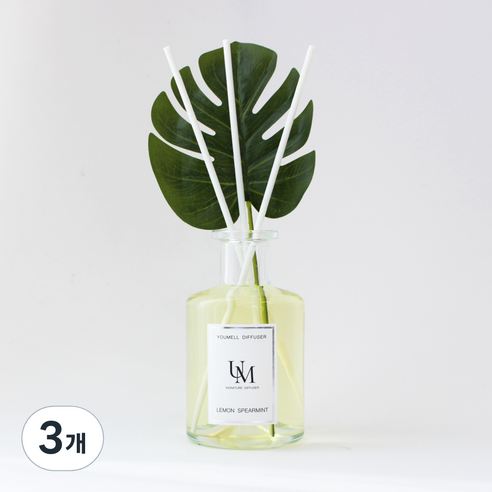 유멜 시그니처 디퓨저 200ml, 레몬스피아민트, 3개