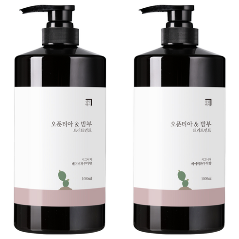 살림백서 오푼티아 앤 밤부 헤어트리트먼트 베이비파우더향, 1000ml, 2개