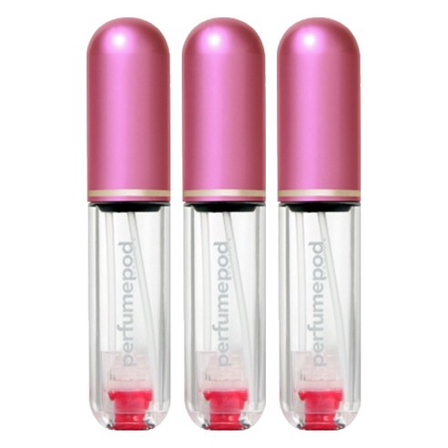 트라발로 퍼퓸팟 퓨어 펌핑식 충전 휴대용 향수공병 5ml, 핫핑크, 3개