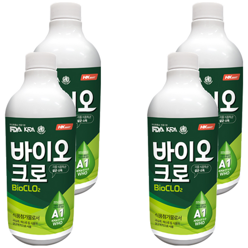 HK 바이오크로 이산화염소 원액, 1L, 4개