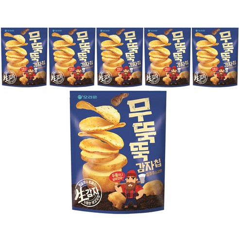무뚝뚝감자칩 통후추 소금맛 과자, 124g, 6개