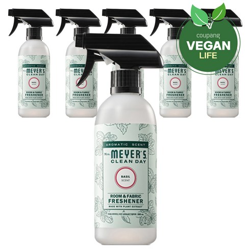 미세스메이어스클린데이 섬유&공간 탈취제 본품 바질향, 390ml, 6개