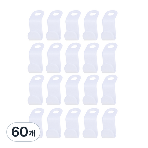 요고모지 연결형 옷걸이 S형 홀더, 화이트, 60개
