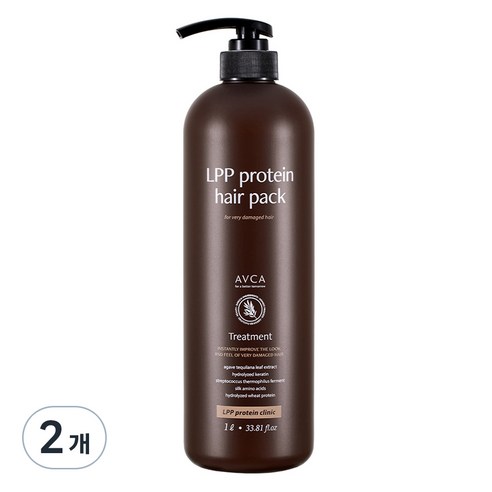 아브카 극손상 케어 LPP 단백질 헤어팩 저자극 트리트먼트, 2개, 1L
