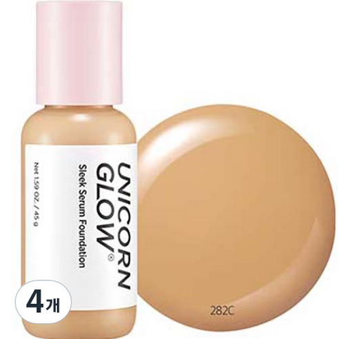 유니콘글로우 슬릭 세럼 파운데이션 45g, 282C, 4개