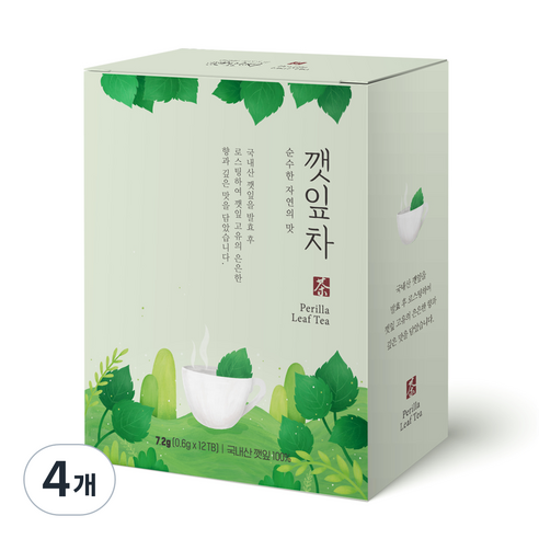 하루의 디톡스 데일리워터 깻잎차, 0.6g, 12개입, 4개