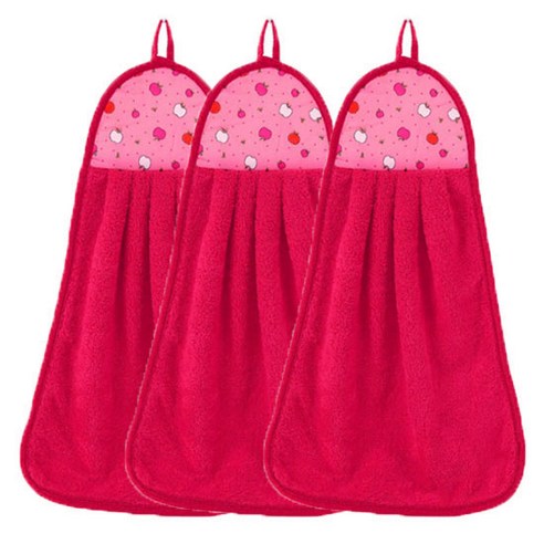 소니오 컬러 애플 소프트 핸드타월 32 x 46 cm, 08 레드, 3개