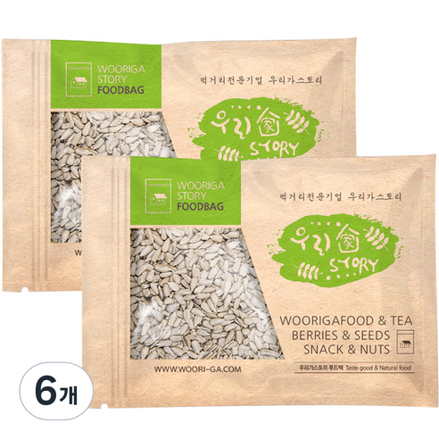 우리가스토리 해바라기씨 미국산, 1kg, 6개