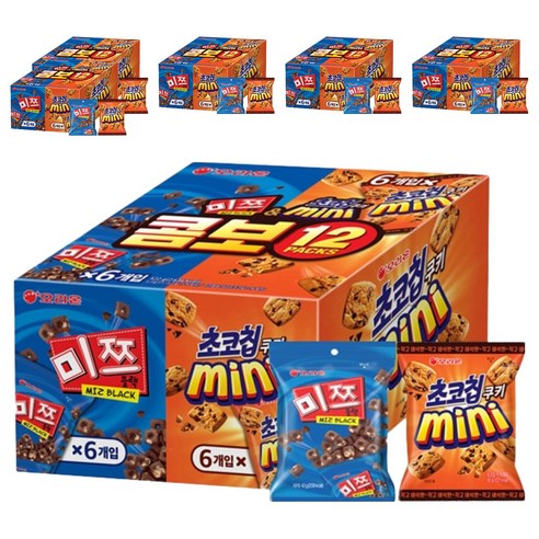 오리온 콤보 12 PACKS 과자세트, 미쯔6P+초코칩쿠키미니6P, 6개