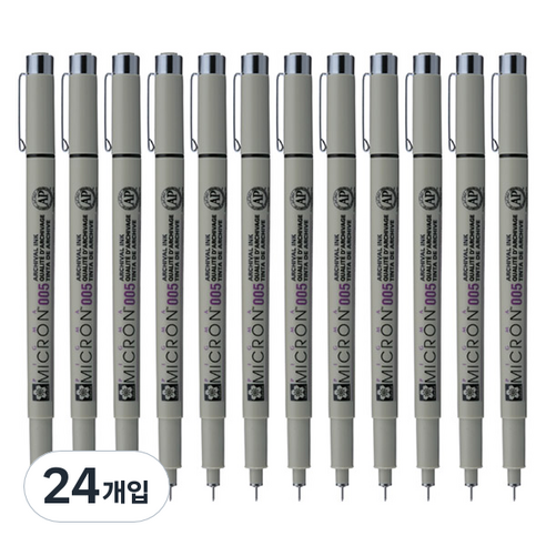 SAKURA 피그마 마이크론 005 젤잉크펜 0.2mm, 블랙, 24개입