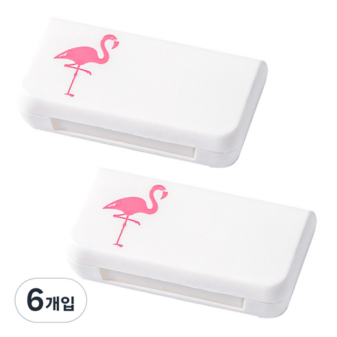 디엠코퍼레이션 알럽홈 플랜트 미니 알약 케이스 플라밍고, 6개입