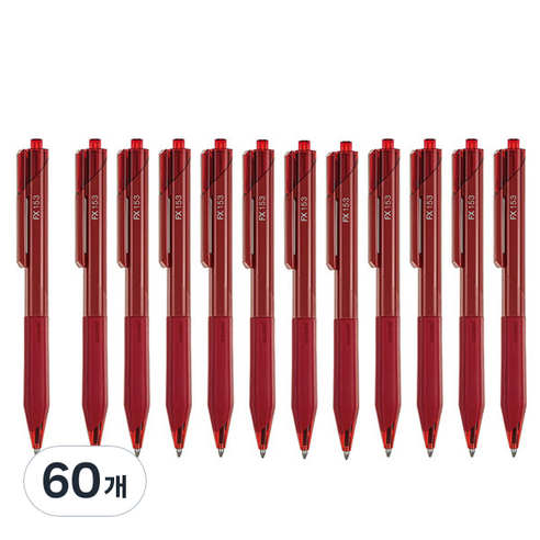 모나미 FX 153 볼펜 1.0mm, 레드, 60개