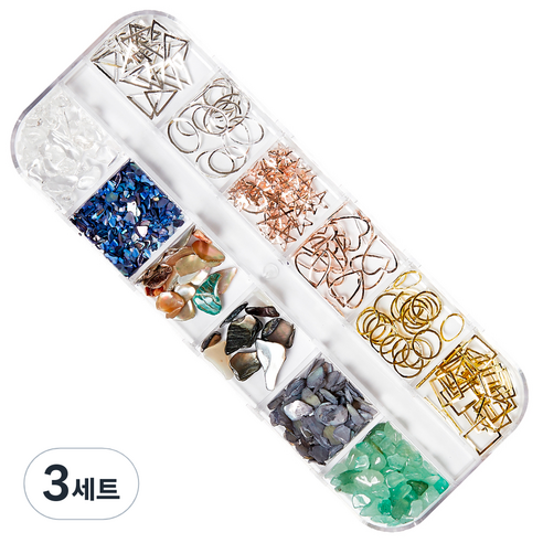 시크핏네일 네일스톤파츠 6종 + 자개글리터 6종 세트, C(ZN0135), 3세트
