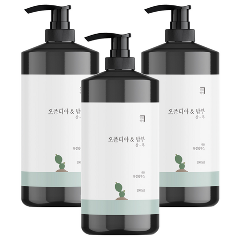 살림백서 오푼티아 앤 밤부 퍼퓸 샴푸 유칼립투스향, 1L, 3개