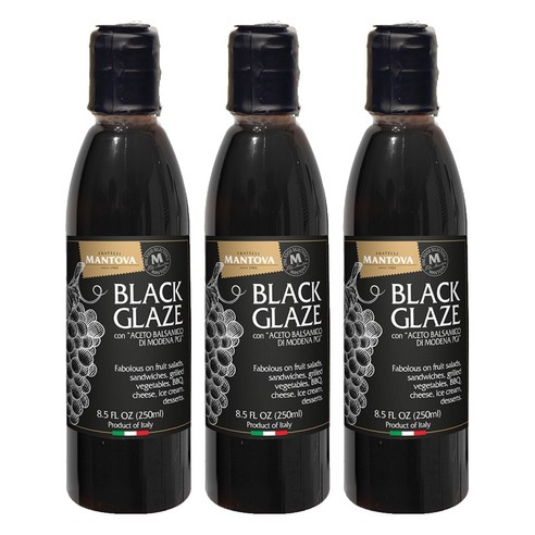만토바 블랙 발사믹 글레이즈 소스, 250ml, 3개