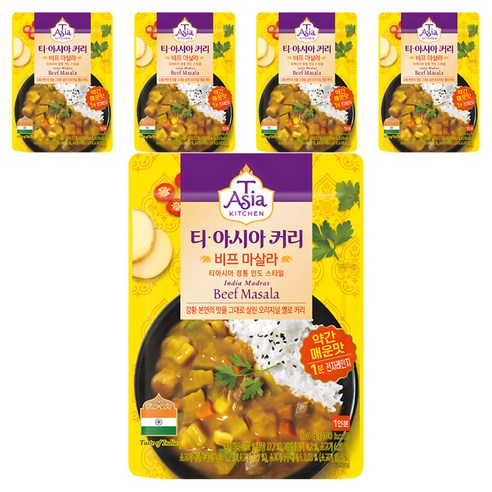 티아시아키친 비프 마살라 커리, 170g, 5개