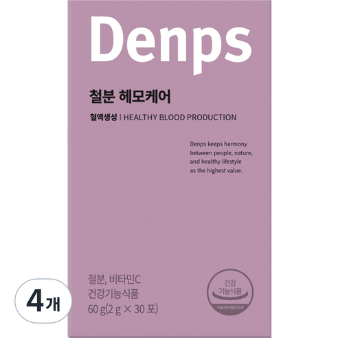 덴프스 철분 헤모케어 30p, 4개, 60g