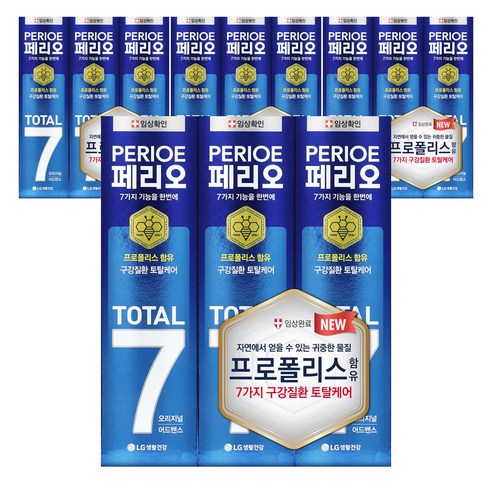 페리오 토탈7프로 오리지널 어드밴스 치약, 120g, 12개