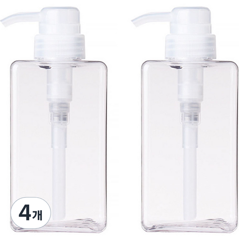 지앤와이 로션 펌프 공병 450ml, 4개, 투명