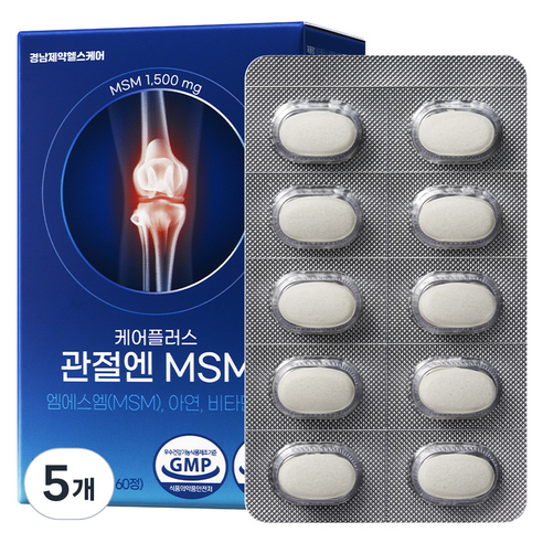 경남제약헬스케어 케어플러스 관절엔 MSM 비타민D 아연 60g, 60정, 5개