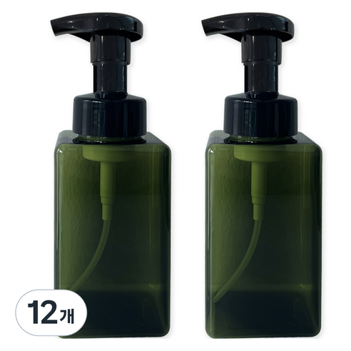 뉴앤룩 디스펜서 핸드워시 거품용기 450ml, 그린, 12개