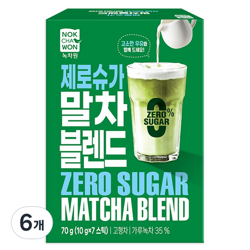 녹차원 제로슈가 말차블렌드, 6개, 7개입, 10g