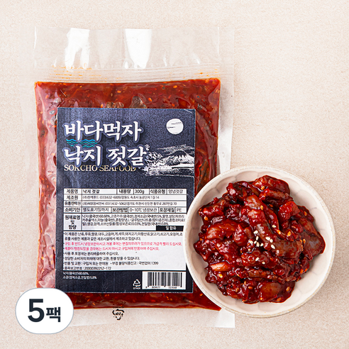 속초바다먹자 낙지 젓갈, 300g, 5팩