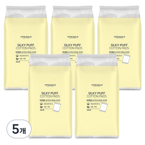 비타할로 실키 퍼프 화장솜, 400매입, 5개
