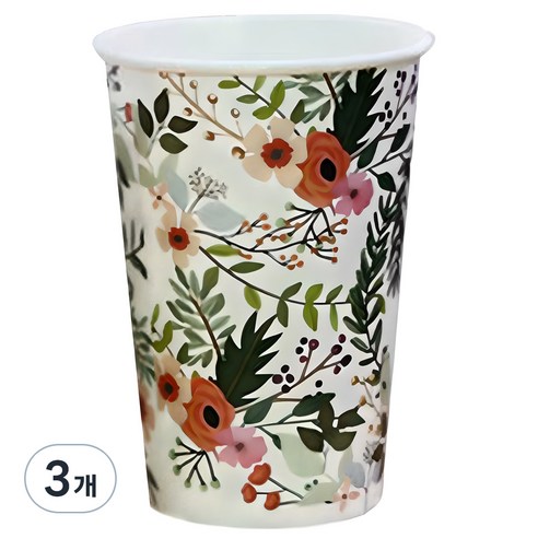 투고팩 플라워 종이컵 300ml, 50개입, 3개