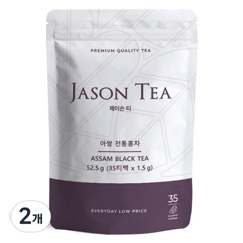 제이슨티 아쌈 전통 홍차 피라밋 티백 파우치, 1.5g, 2개, 35개입