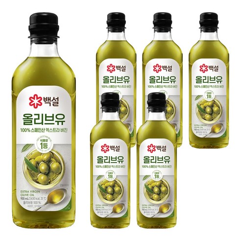 백설 압착올리브유, 900ml, 6개