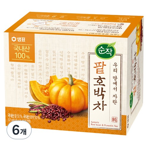 순작 팥호박차 티백, 0.8g, 40개입, 6개