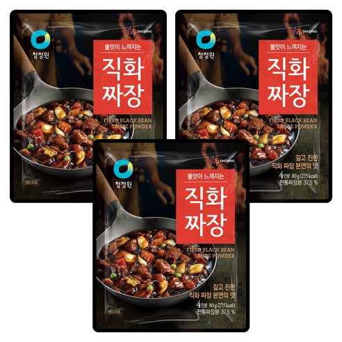 청정원 직화짜장 분말, 80g, 3개